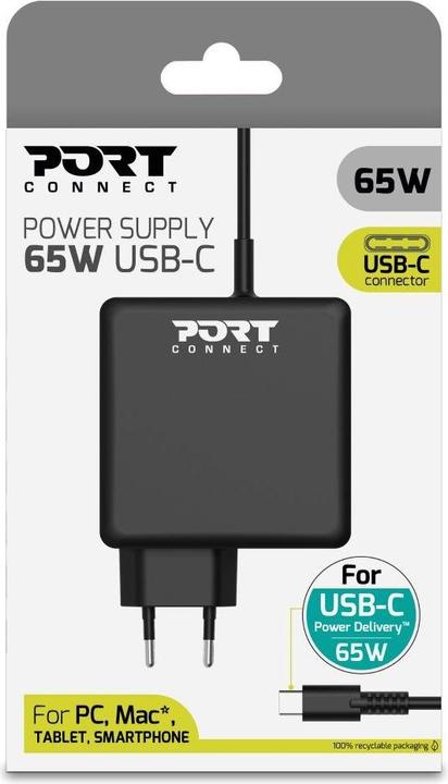Immagine prodotto Port Designs 900097B-EU Caricatore mobile nero (65 W)