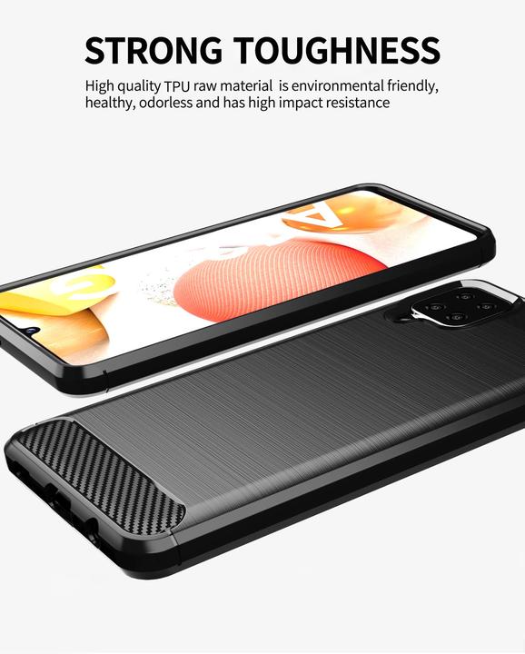 Image du produit Cadorabo TPU Ultra Slim carbon edelstahl Combi Cover (Samsung Galaxy A12)