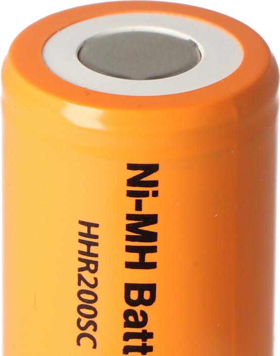 Actual product image Panasonic 4/5 SUB-C HHR200SC NiMH Akku Flattop Abmessungen 22,2x34mm (4/5 SC, 2000 mAh)