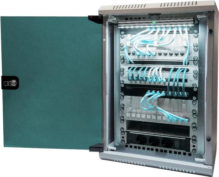 Actual product image Digitus Combi Wall Mounting Cabinet 254 mm (10") and 482.6 (19") mm (5.71 RU, 10 inch rack)