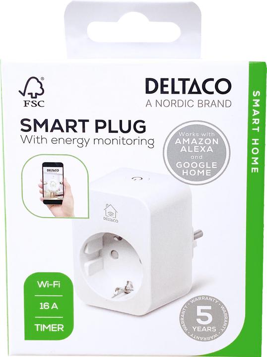 Actual product image Deltaco Smart Home indoor socket outlet with consumption monitor