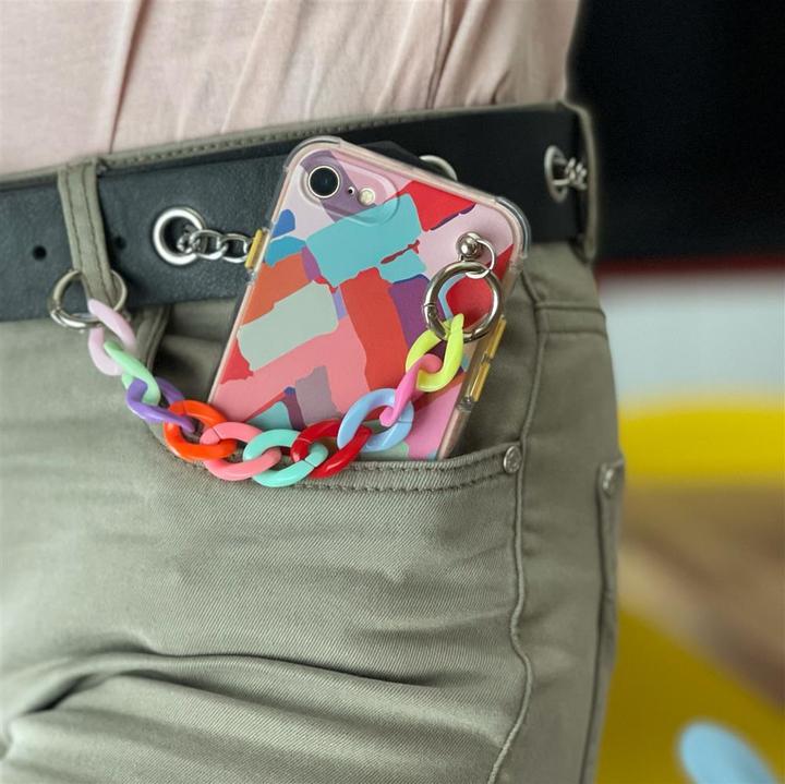 Produktbild Hurtel Color Chain Case Gel elastische Hülle mit Kette und Anhänger für iPhone 12 mehrfarbig (Apple iPhone 12)