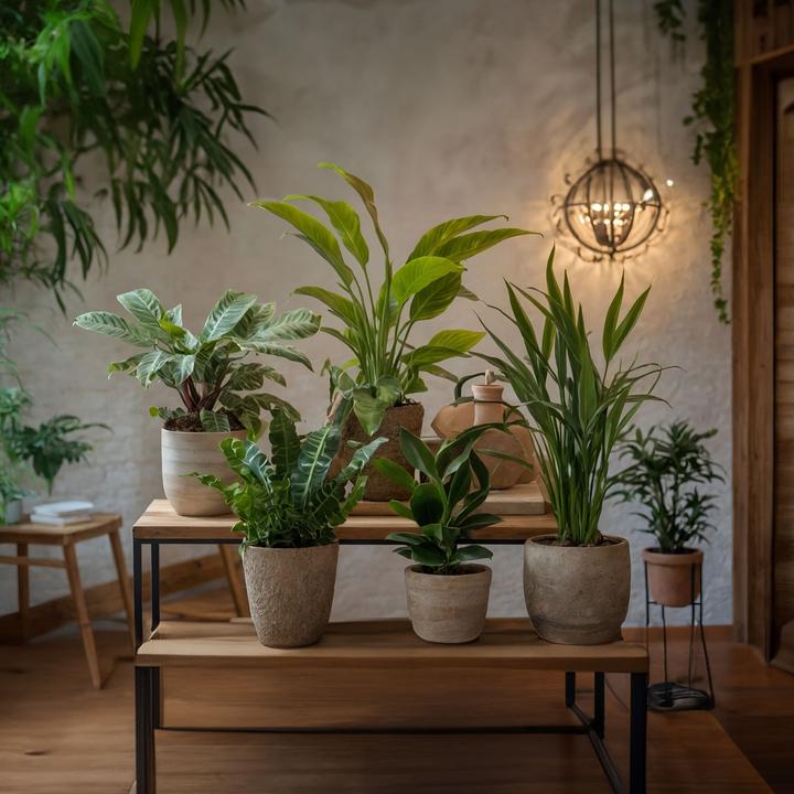 Actual product image Plant in a Box Areca, Asplenium, Clusia, Philodendron, Spathiphyllum - 5 Mix Air Purifying Plants (25 cm)