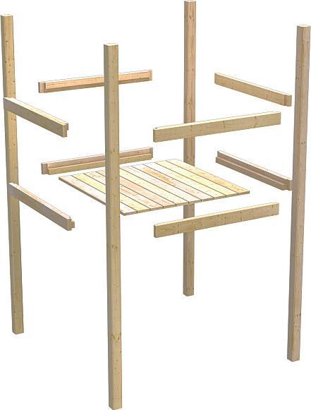 Produktbild Akubi Karibu Kinderspielturm Lott Fichte inkl. Kletterwand