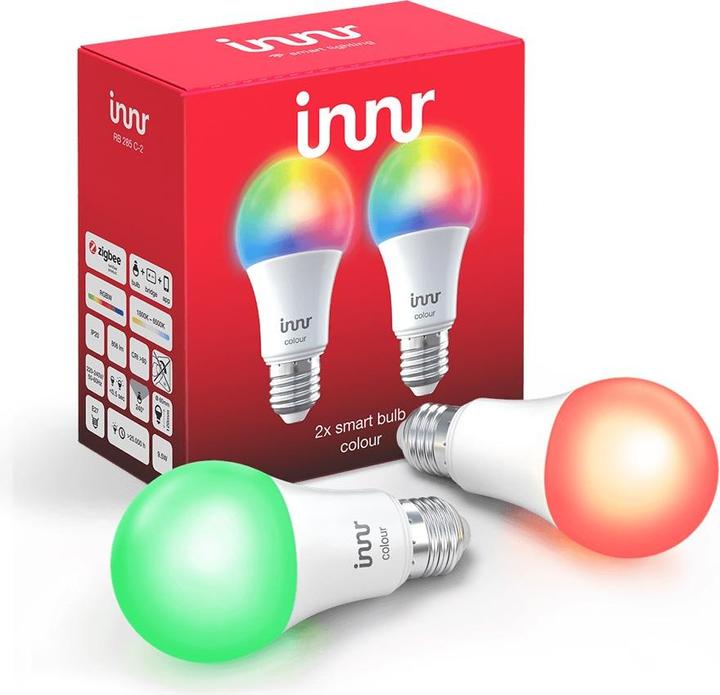 Image du produit Innr Couleur des ampoules intelligentes (E27, 10 W, 806 lm, 2 x, F)