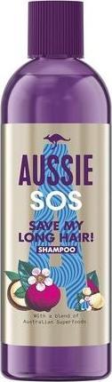 Actual product image Aussie Vegan Shampoo SOS Save My Long Hair Nourishes Moisturizes Shine Macadamia Nut Oils 290ml (290 ml, Liquid shampoo)
