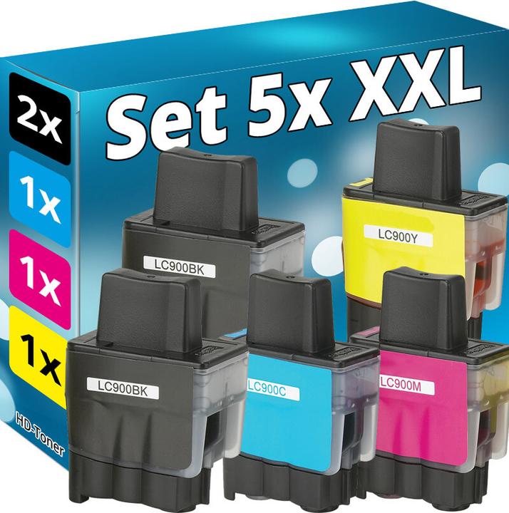 Image du produit Druckfuxx 5x Patronen kompatibel BROTHER DCP110c DCP115c FAX 1835 FAX 1840 LC-90