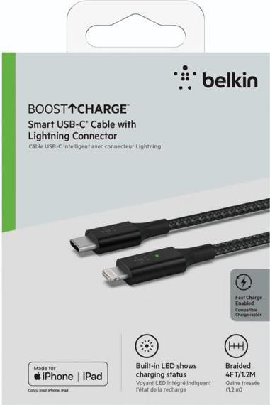 Actual product image Belkin USB charging cable Boost Charge LED USB-C - Lightning 1.2 m (1.20 m, USB 3.2 Gen 1)