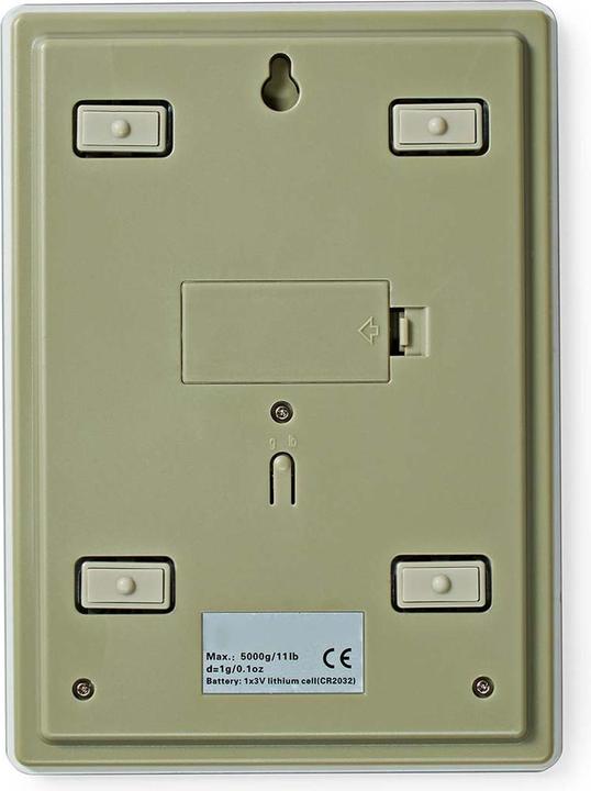 Produktbild Nedis Küchenwaagen | Digital | Glas / Kunststoff | CR 2032 Batterie | Weiss