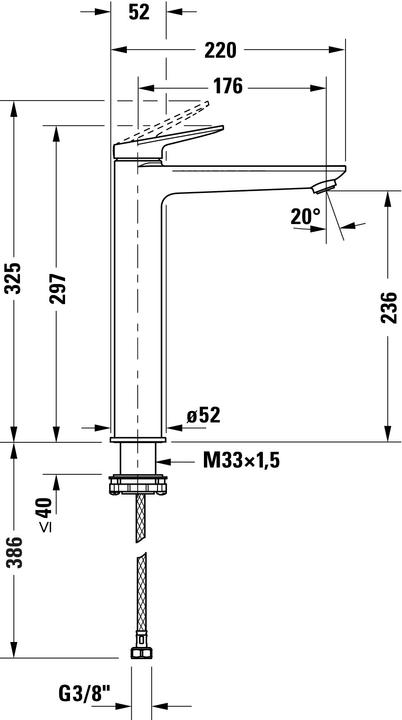 Actual product image Duravit Wave Single Lever Washbasin Mixer