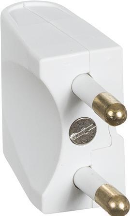 Produktbild LK Stecker 2-polig, nicht geerdet, flach, gerade, weiss