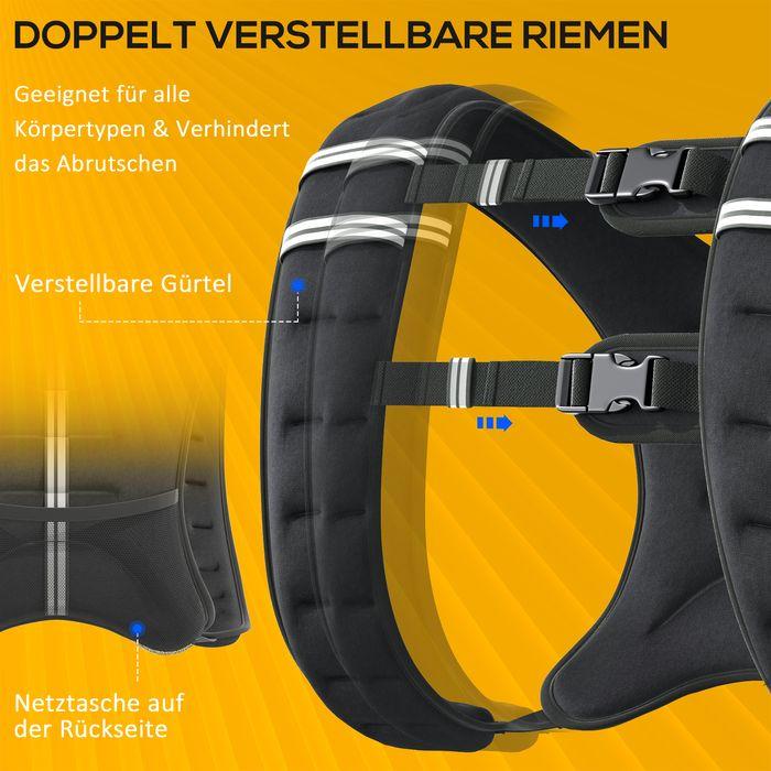 Actual product image Swisshandel24 Strength training weight waistcoat Weight Vest 10 kg adjustable Oxford fabric Metal sand Black 40 x (1 x 10 kg)
