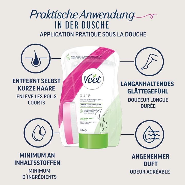 Produktbild Veet In-Shower Haarentfernungscrème (150 ml, 1 x, 198 g)