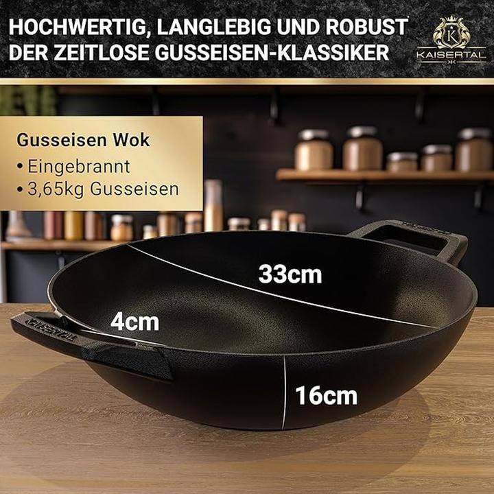 Produktbild Kaisertal Wok ohne Deckel (32 cm, Wok Pfanne, Gusseisen)