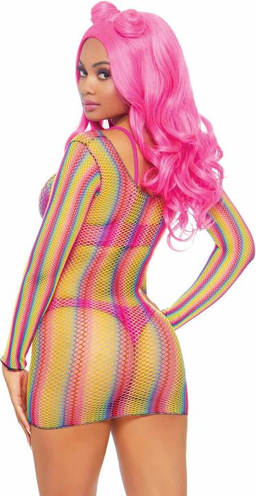 Image du produit Leg Avenue Rainbow fishnet mini robe (Taille unique)