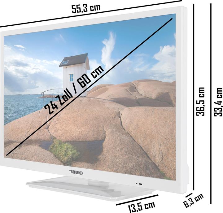 Actual product image Telefunken XH24SN550MV-W 24 inch TV / Smart TV (HD Ready, HDR, 12 Volt) - 6 months HD+ incl. (24", LED, HD, 2023)