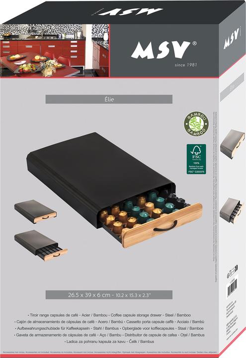 Image du produit Steinbach Distributeur de capsules Nespresso noir 60 capsules Elie