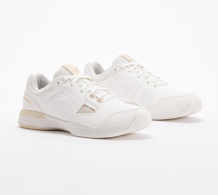 Actual product image Artengo Women'S Tennis Shoes Clay Court Ts500 White Beige (39)