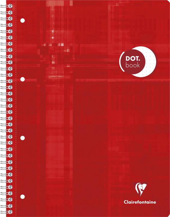 Image du produit Clairefontaine Dot Book cahier reliure intégrale 22,5x29,7cm 240 pages détachables perforé 4 trous petits carreaux (A4+, Règle spéciale)