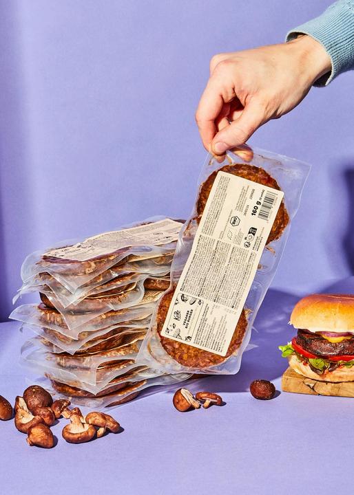 Immagine prodotto KoRo Prodotto biologico vegano in stile hamburger con seitan, shiitake e paprika (160 g)