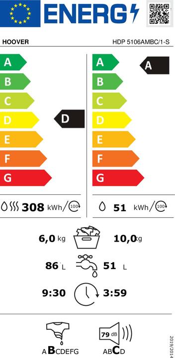 Energie-Label Hoover HDP 5106AMBC/1-S