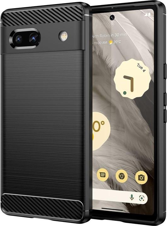 Produktbild König Design Hülle Handy Schutz für Google Motorola Samsung Xiaomi Case Cover Carbon Optik (Google Pixel 7a)