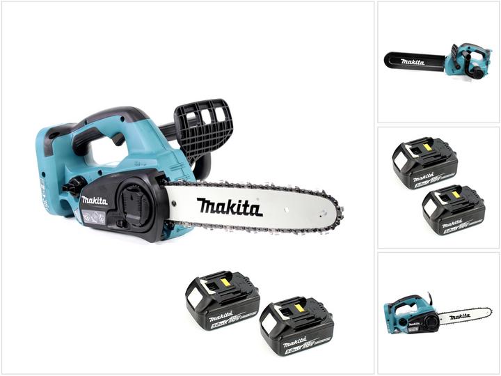 Produktbild Makita DUC 302 T2 Akku Kettensäge 36V 30cm + 2x Akkus 5,0Ah - ohne Ladegerät (Akku Kettensäge)