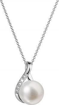 Evolution Group Luxury gold necklace with real pearl and diamonds 82PB00029