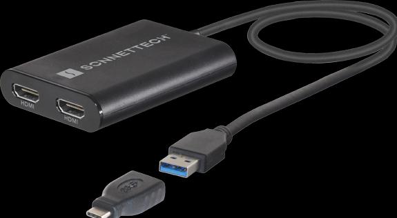 Produktbild Sonnet Dual 4K 60Hz HDMI Adapter for M1 Thunderbolt Macs *New (Thunderbolt, USB Typ-C, USB-A, HDMI, 50 cm)