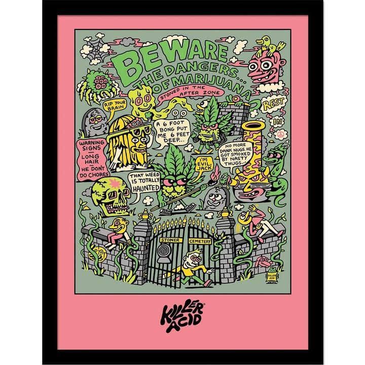 Actual product image Killer Acid Stoner Graveyard Framed Poster (40 x 30 cm)