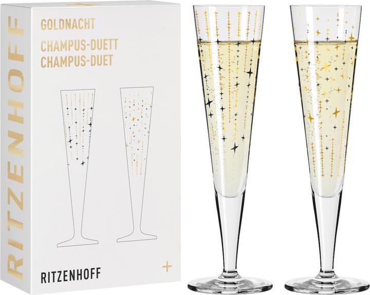 Ritzenhoff Goldnacht Champus Duett 2er (20.50 cl, 2 Glasses, Champagne glasses)