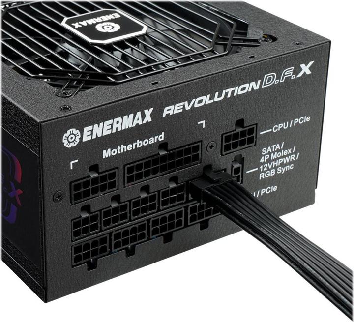 Actual product image Enermax Revolution D.F. X ARGB ATX3.0 PCI-e 5.0 Gaming PC Power Supply 1200W 80Plus Gold Full Modular 2X (1200 W)