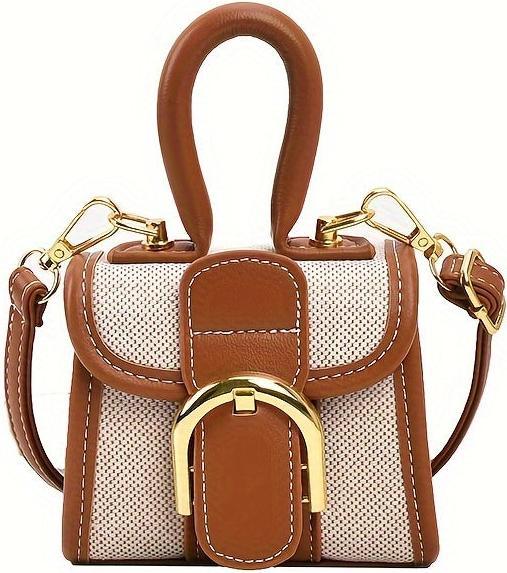 Only-Bags.Store Trendy Mini Kontrast Farbe Handtasche, niedlich und modisch Crossbodybag, verstellbare Riemen