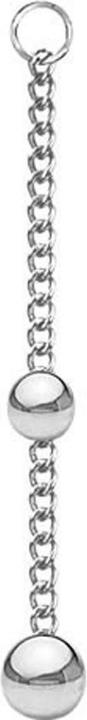 Star Piercing Anhänger silber Kette mit Anhänger zwei Kugeln (ohne Messing, Chirurgenstahl 316L)