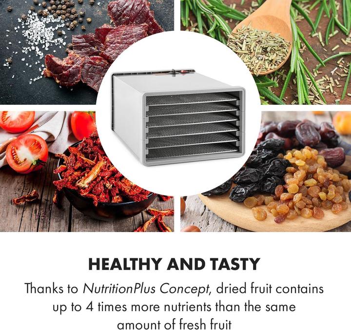 Produktbild Klarstein Fruit Jerky Pro 6 Dörrautomat Dehydrator 6 Etagen Edelstahl