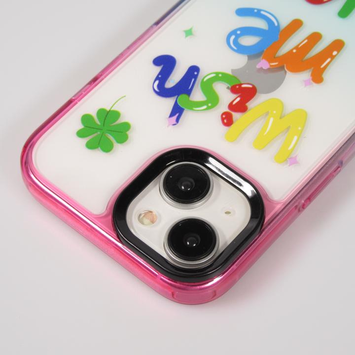 Image du produit PhoneLook Coque Gel transparent WISH ME LUCK avec crochet pour lanière (sans lanière) /bleu (Apple iPhone 15)