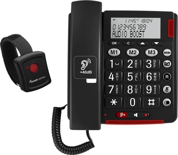amplicom ms BigTel 50 Alarm Plus DE/FR Analog Telefon dark grey