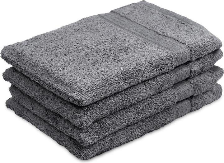 Casativo 4er-Set Waschhandschuhe aus 100% Baumwolle, anthrazit (21 x 16 cm)
