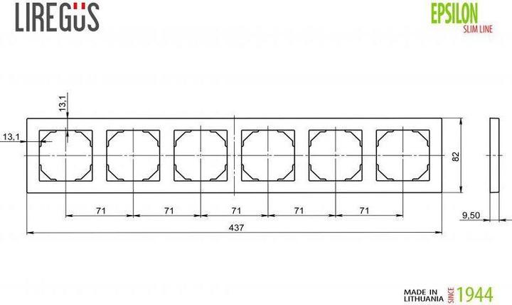 Actual product image Liregus FRAME K14-145-06 6P SLIM WHITE EPS (5)