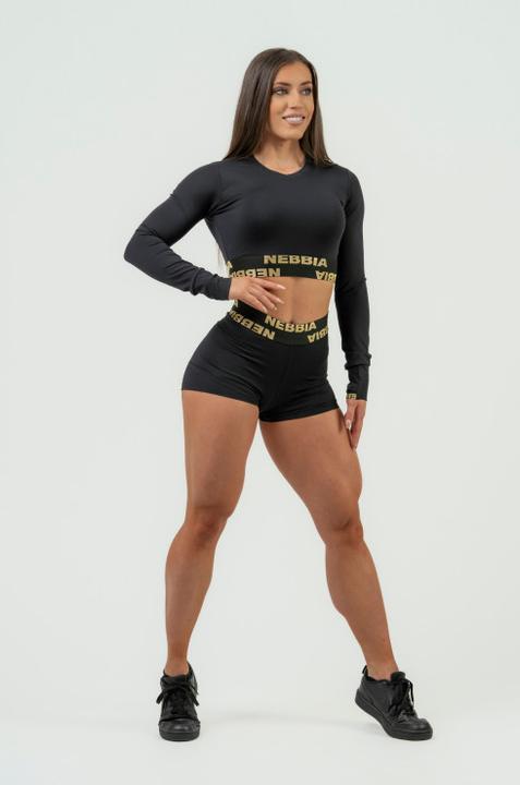 Nebbia Women's Long Sleeve Crop Top Intense Perform 839 Gold (M)