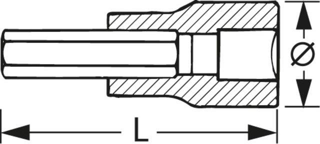 Actual product image HAZET Screwdriver socket 986-4 ∙ Square, hollow 12.5 mm (1/2 inch) ∙ Inside hexagon profile ∙ 4 mm (4 mm)