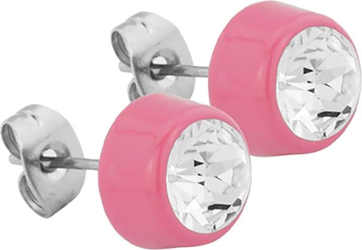 Star Piercing Ohrstecker pink mit Swarovski Kristall silber (ohne Messing, Chirurgenstahl 316L)
