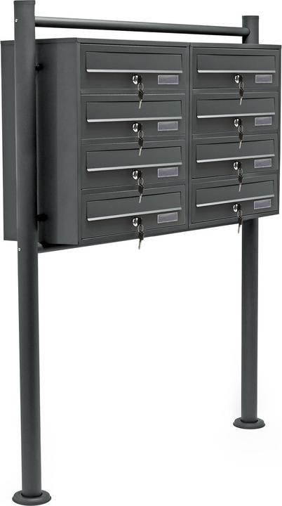 Actual product image Wiltec 8 letterbox system anthracite 2x4 compartments letterbox