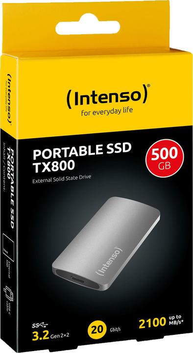 Image du produit Intenso SSD 500GB TX800 1.8" USB 3.2 Gen1 Anthracite (0.50 To)