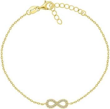 Brilio Silver - Gold-plated silver bracelet with zircons Infinity BR42Y