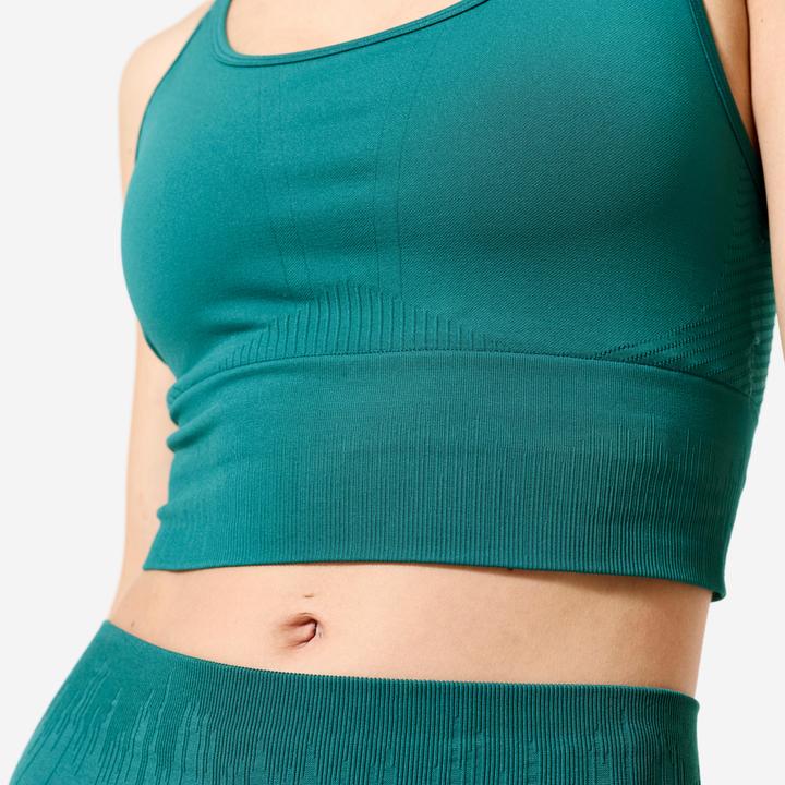 Image du produit Kimjaly Brassière crop multi-bretelles maintien léger Femme, Vert canard (L)