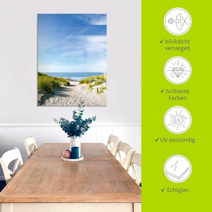 Image du produit Artland Tableau en verre Plage avec dunes de sable et chemin vers la mer T9EX (30x30 cm)