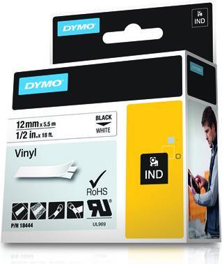 Produktbild Dymo 18444 Vinylband (1.20 cm, Schwarz)