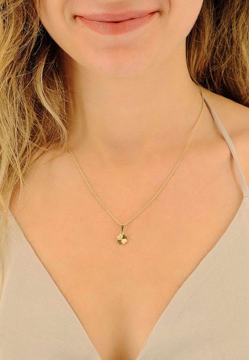Image du produit Muau Diamond pend cloverleaf yellow gold 750 brilliant 0.01.00ct. 15x8mm (Or jaune 750/18K)