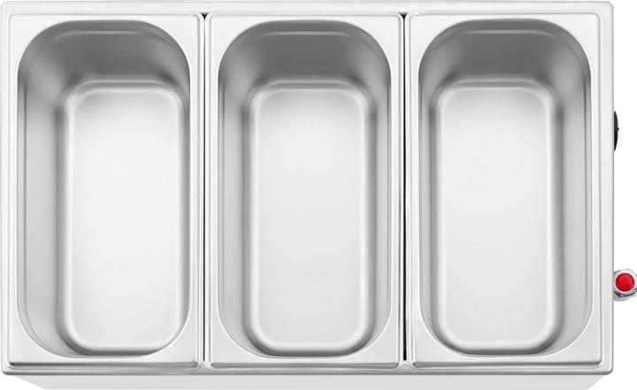 Actual product image Royal Catering Bain Marie Warmhaltebehälter Speisenwärmer Ablasshahn 600 W 3 GN 1/3